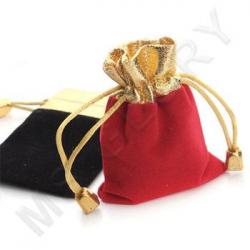 мешочек для флешки бархатный с золотом (красного или синего цвета)